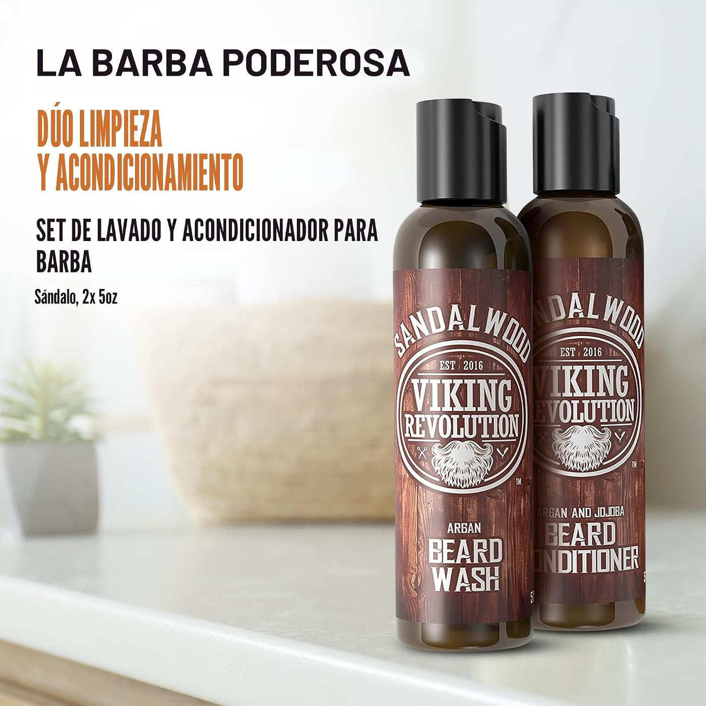 Viking Revolution Juego de acondicionador para barba y lavado de ba...
