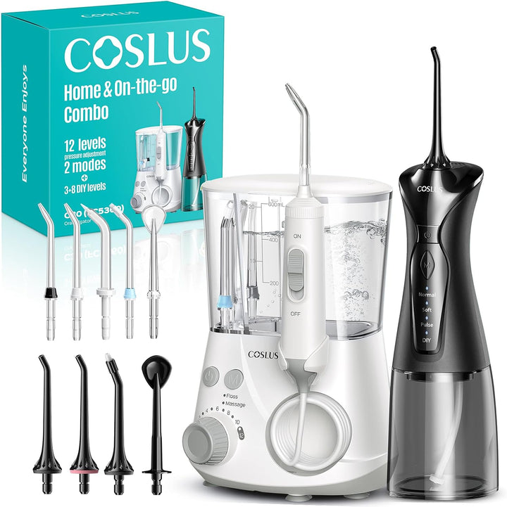 COSLUS Flosser dental de agua para dientes C30 (FC5360): 4 modos in...