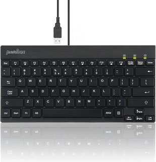 Perixx PERIBOARD-426 - Teclado con cable mini de perfil bajo (USB c...
