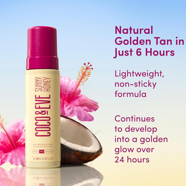 Coco &amp; Eve Sunny Honey Bali Bronzing Self Tanner Mousse Loción...