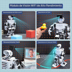 Robot de Interacción Visual y de Voz AI para Arduino Scratch Python Programación 17DOF Robot Humanoide Gran Modelo Proyecto STEM de IA Educación Comando de Voz Caminar Bailar Autopárate Kit Avanzado Tonybot