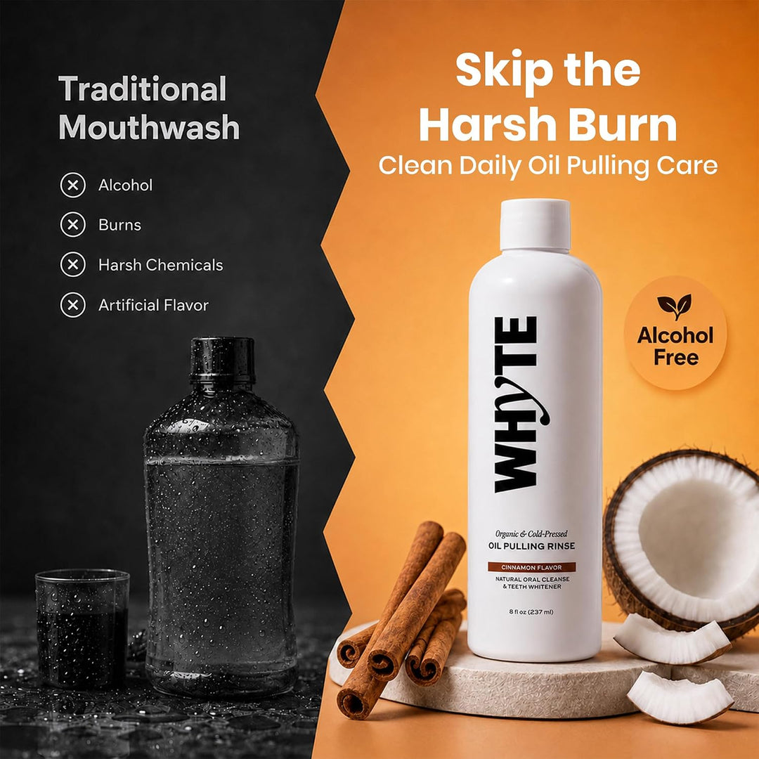 Whyte Enjuague bucal orgánico con aceite de coco para el mal alient...