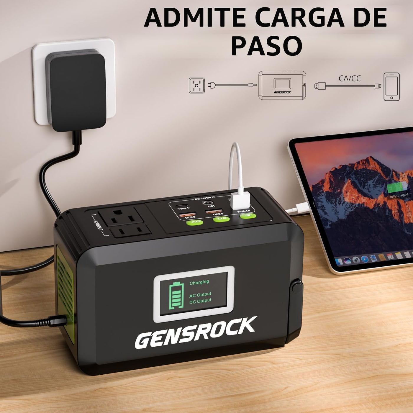 GENSROCK - Batería portátil de 24,000 mAh, cargador portátil para l...