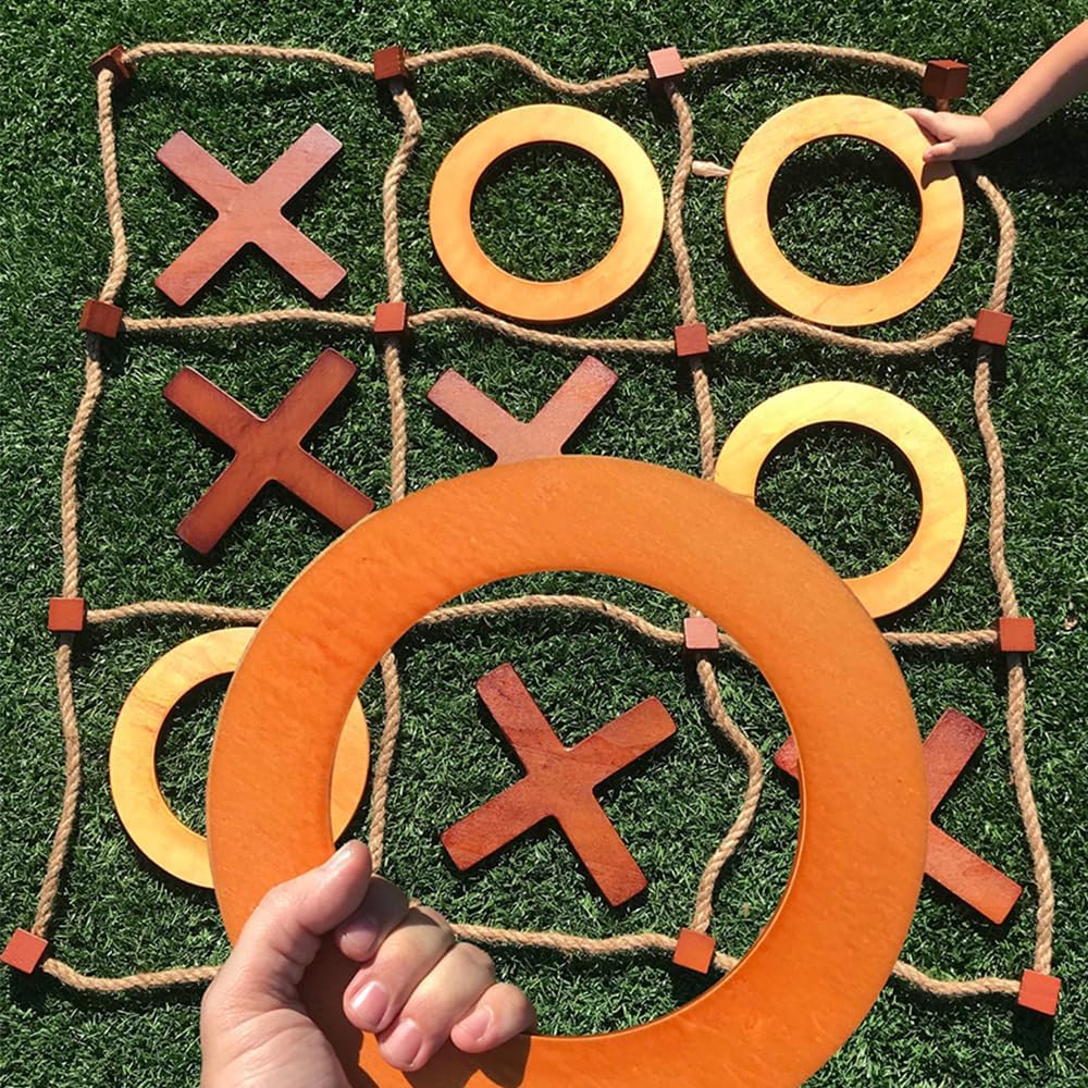 SWOOC Juegos – Juego de Tic Tac Toe gigante prémium para exteriores (todo tipo de clima) | 3 pies x 3 pies | Configuración instantánea, sin montaje | Juegos gigantes al aire libre para adultos y