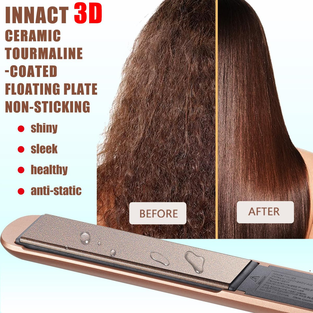 NITION - Plancha profesional de titanio para cabello, para un estil...