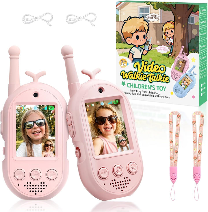 Walkie Talkies de video mejorados para niños, paquete de 2 unidades...