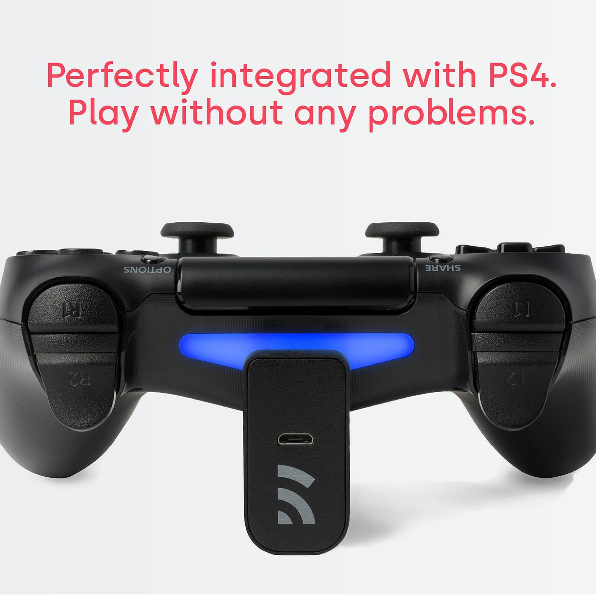 4 - Cargador inalámbrico para controlador PlayStation 4, batería portátil para DualShock 4, jugar mientras se carga, +12 horas de duración de la batería, accesorio PS4