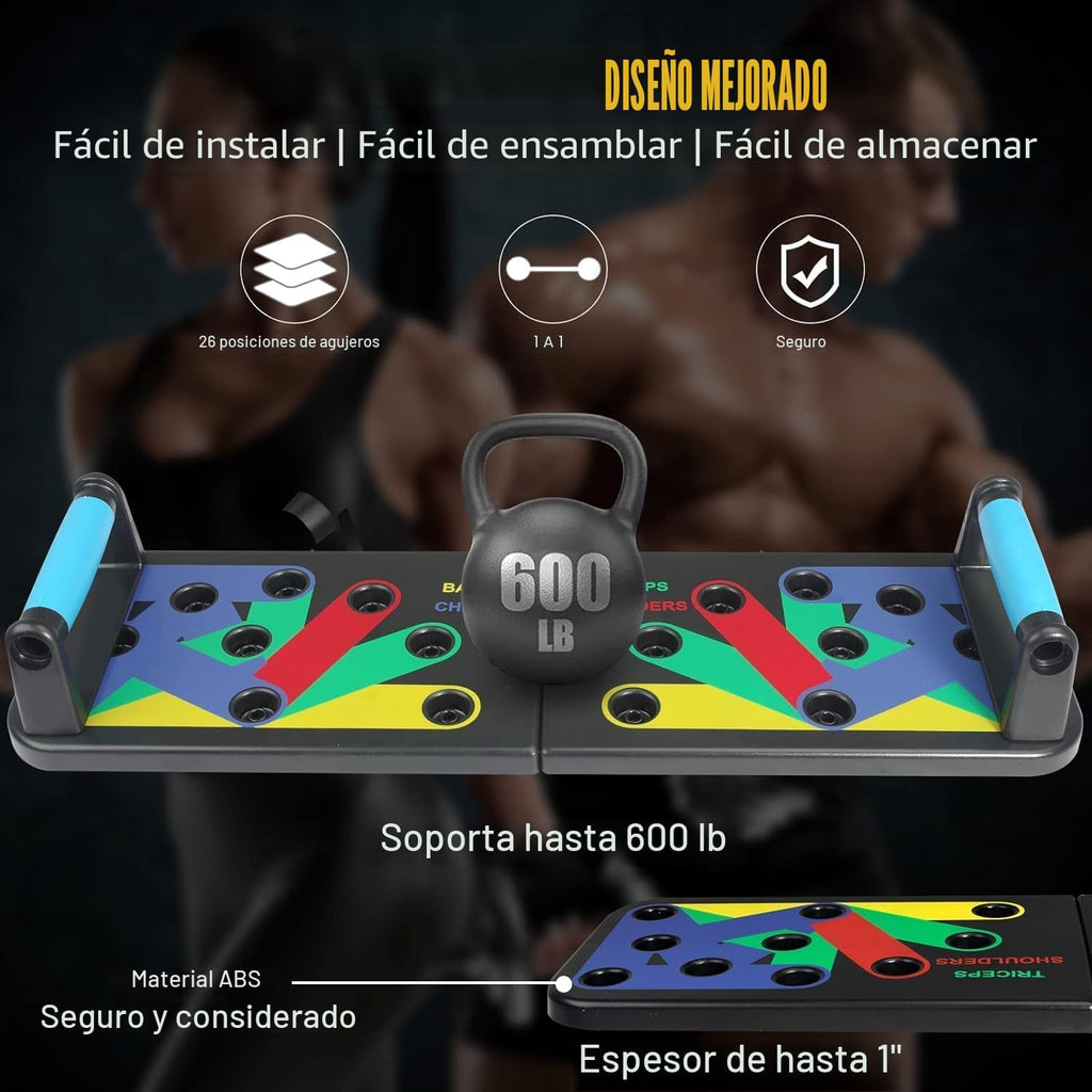 Tabla de Flexiones, Tabla de Flexiones Plegable para Hombre, Barra de Flexiones Portátil 30 en 1