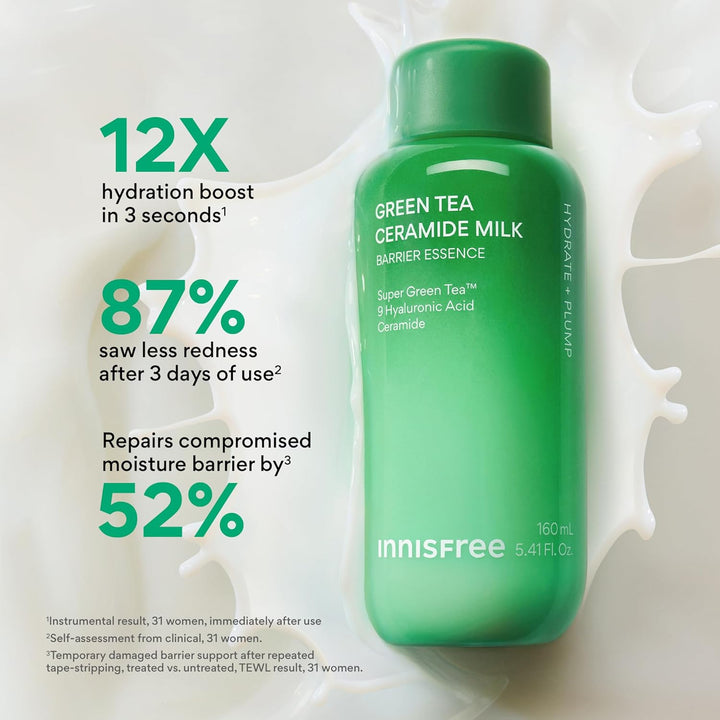 innisfree Té Verde Ceramida Leche, Tónico Lechoso Hidratante y Lige...