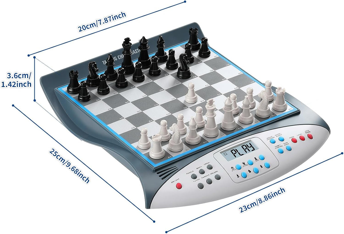 Juego de ajedrez electrónico parlante Talking Chess Master - Tablero de ajedrez electrónico con sistema de enseñanza por voz - Entrenador de aprendizaje para niños - Juego de ajedrez de computadora de