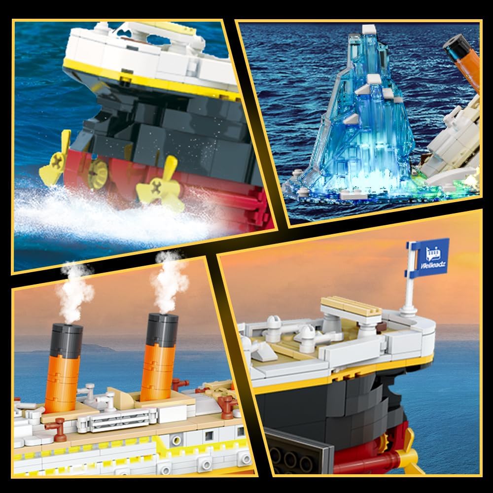 Titanic - Juego de construcción con luz 2 en 1 Titanic