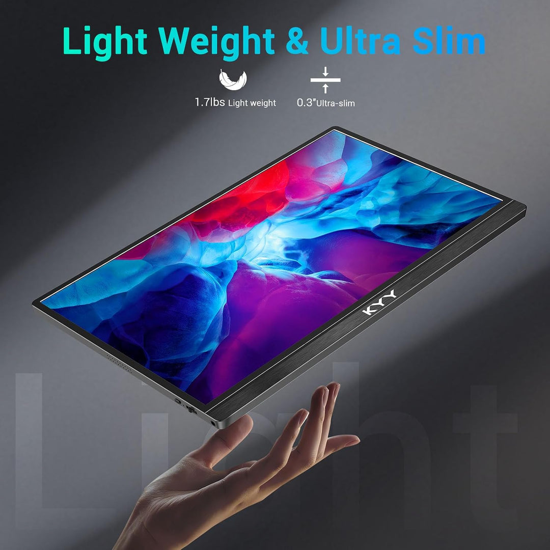 KYY Monitor portátil de 15.6 pulgadas FHD 1080P USB C HDMI Monitor...