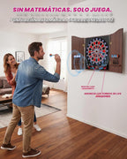 Electronic Dart Board con Cabinet Set, Dartboard con 8-Player Color Light