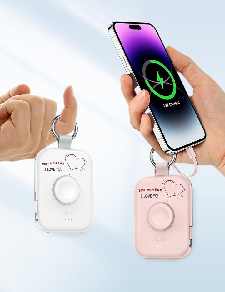 RORRY Cargador portátil, batería externa de 5000 mAh con cables int...