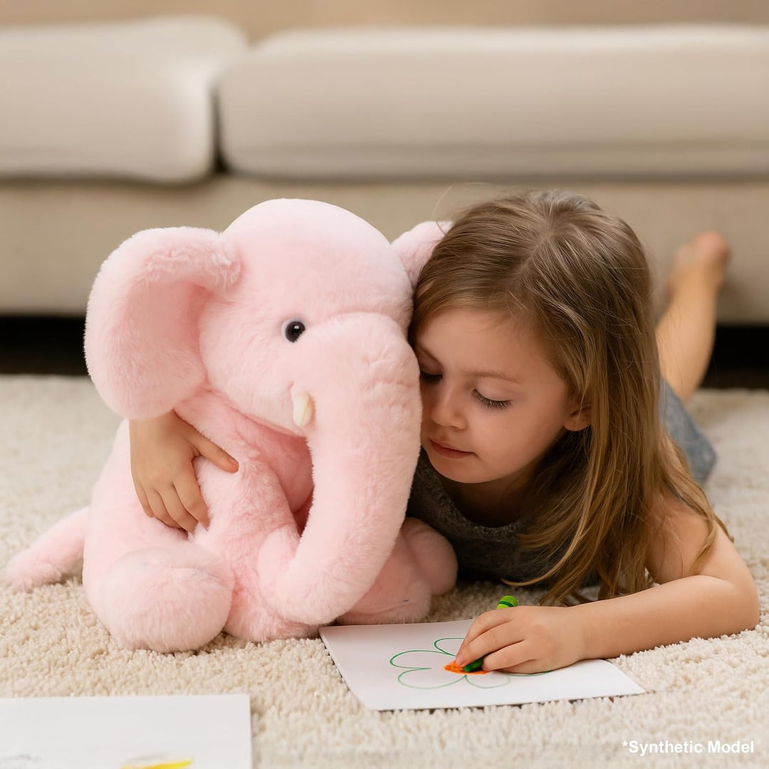 WEIGEDU Elefante de peluche rosa de 13" - Juguete de felpa para...