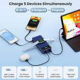 Cargador portátil 5 en 1 para iPhone, batería externa de 40800 mAh,...