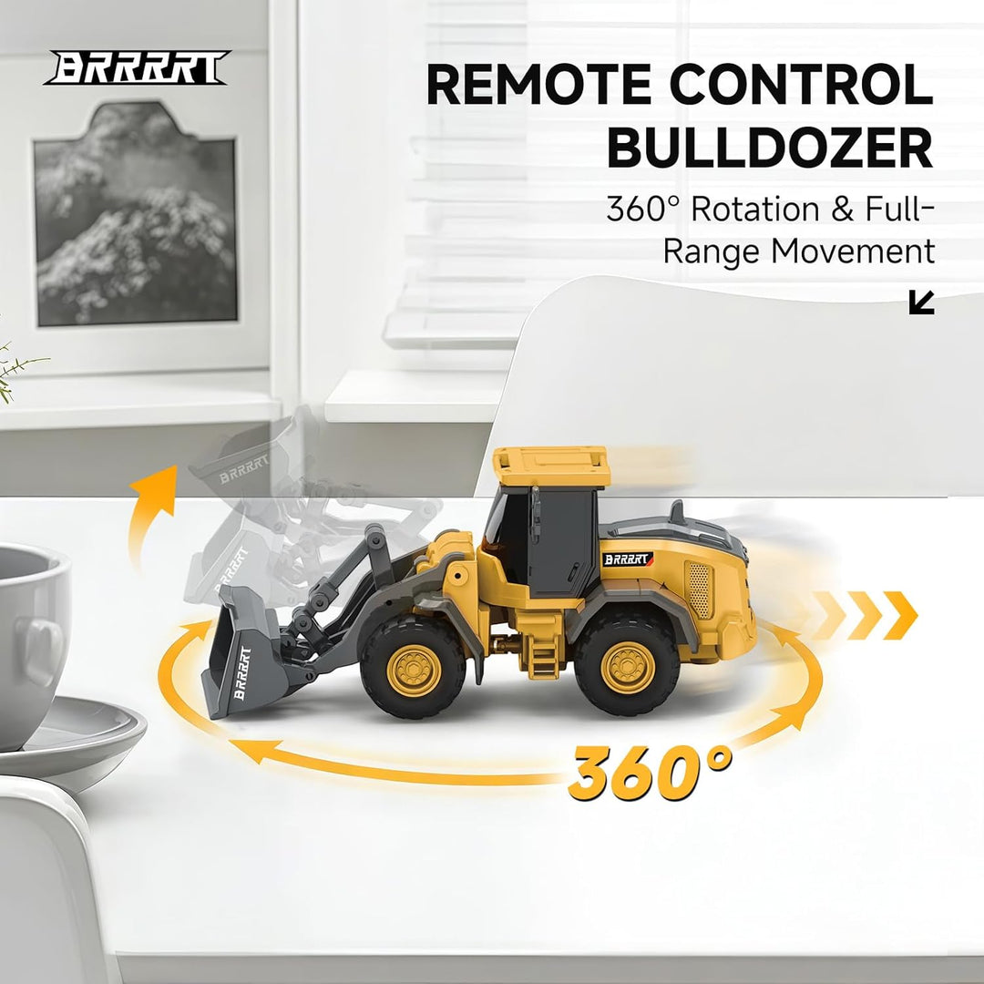 BRRRRT 1\/64 RC Bulldozer juguete, vehículos de construcción RC com...