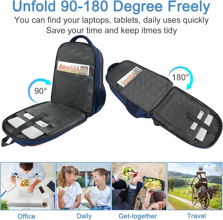 MATEIN Mochila para laptop con compartimento para el almuerzo, moch...