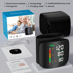 Double love Monitor de Presión Arterial de Muñeca con Pantalla LED, Pantalla Táctil, Brazalete de Presión Arterial de Muñeca 99x2 Memoria de Lectura Monitor de Presión Arterial de Muñeca con Estuche