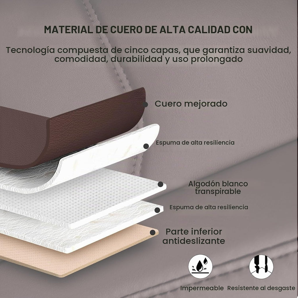 Funda de Asiento de Automóvil para Lujo y Comodidad - Cuero PU, Antideslizante, Protección de Envoltura Completa con Bolsillo de Almacenamiento para Cojín Inferior - Ajuste Universal para el