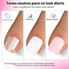 GlimightyX Kit de uñas de Polygel, blanco transparente, rosa con formas