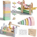 WOODENFUN Juego de juguetes Montessori de madera para niños, juego