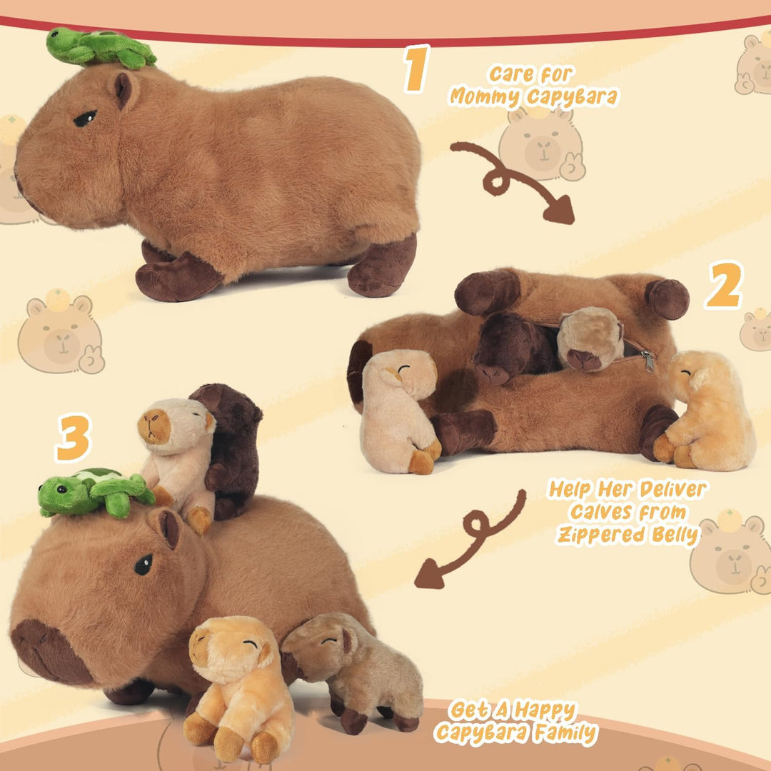 Peluche de Capibara 5 en 1, 14.2 Pulgadas Animal de Peluche Capibar...