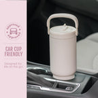 Ello Oasis Go+ - Vaso aislado de acero inoxidable de 26 onzas con popote