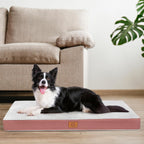 Cama ortopédica para perros grandes, cama de lujo impermeable de felpa para jaula de perros con funda extraíble y lavable con parte inferior antideslizante, colchón de espuma para mascotas tipo caja
