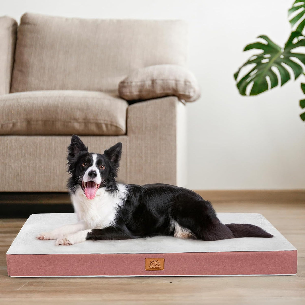 Cama ortopédica para perros grandes, cama de lujo impermeable de felpa para jaula de perros con funda extraíble y lavable con parte inferior antideslizante, colchón de espuma para mascotas tipo caja