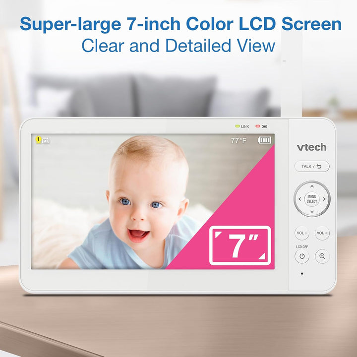VTech Monitor de video para bebés con pantalla LCD a color de 7"...