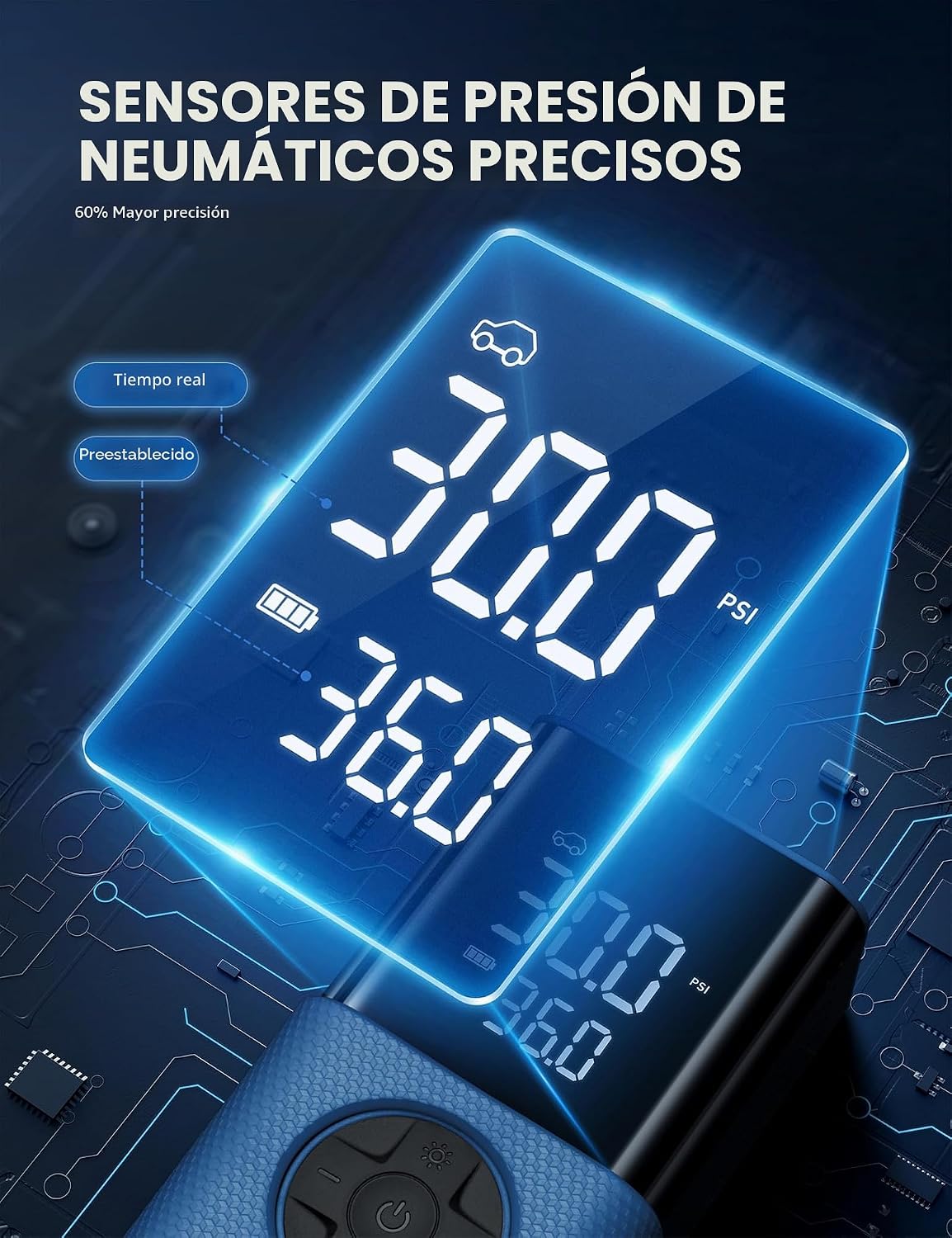 AstroAI L7S - Inflador de neumáticos, compresor de aire portátil in...