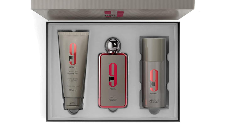 Afnan 9 PM Rebel - Set de regalo de perfume de lujo unisex \u2013 E...