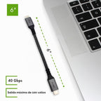 Cable USB4 extra corto de 6 pulgadas, 40 Gbps, soporta carga de 100 W (20 V, 5 A), compatible con Thunderbolt 3 y USB-C (paquete de 2)