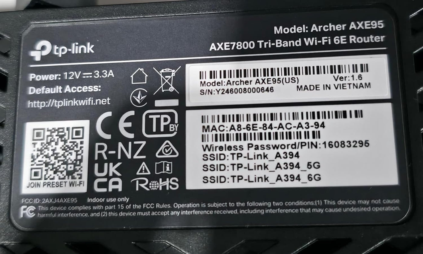 TP-Link - Router Wi-Fi 6E de tres bandas Archer AXE7800 - Negro (re...