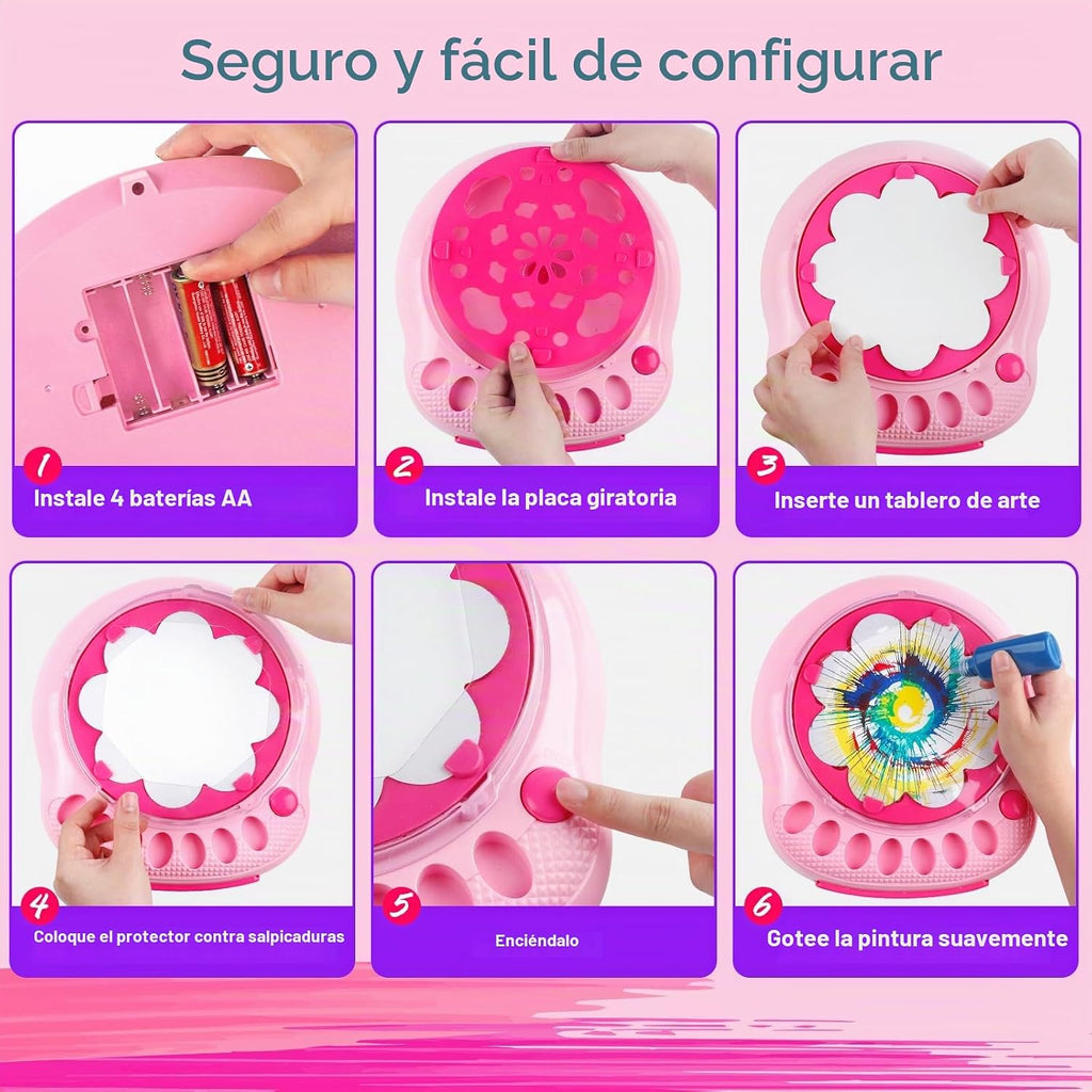 Spin Art Machine para Kids, Paint Spinner Arts y Crafts Gift Kit, Ages 6+