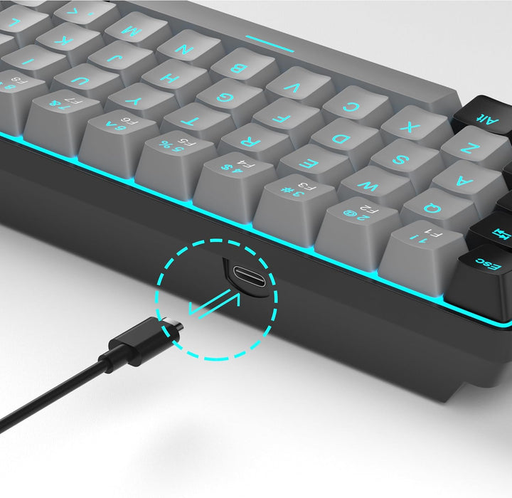 MageGee MK-Box - Teclado portátil 60% mecánico para juegos, retroil...