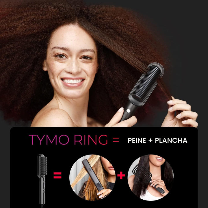 Cepillo Alisador de Pelo, cepillo alisador de pelo con anillo TYMO,...