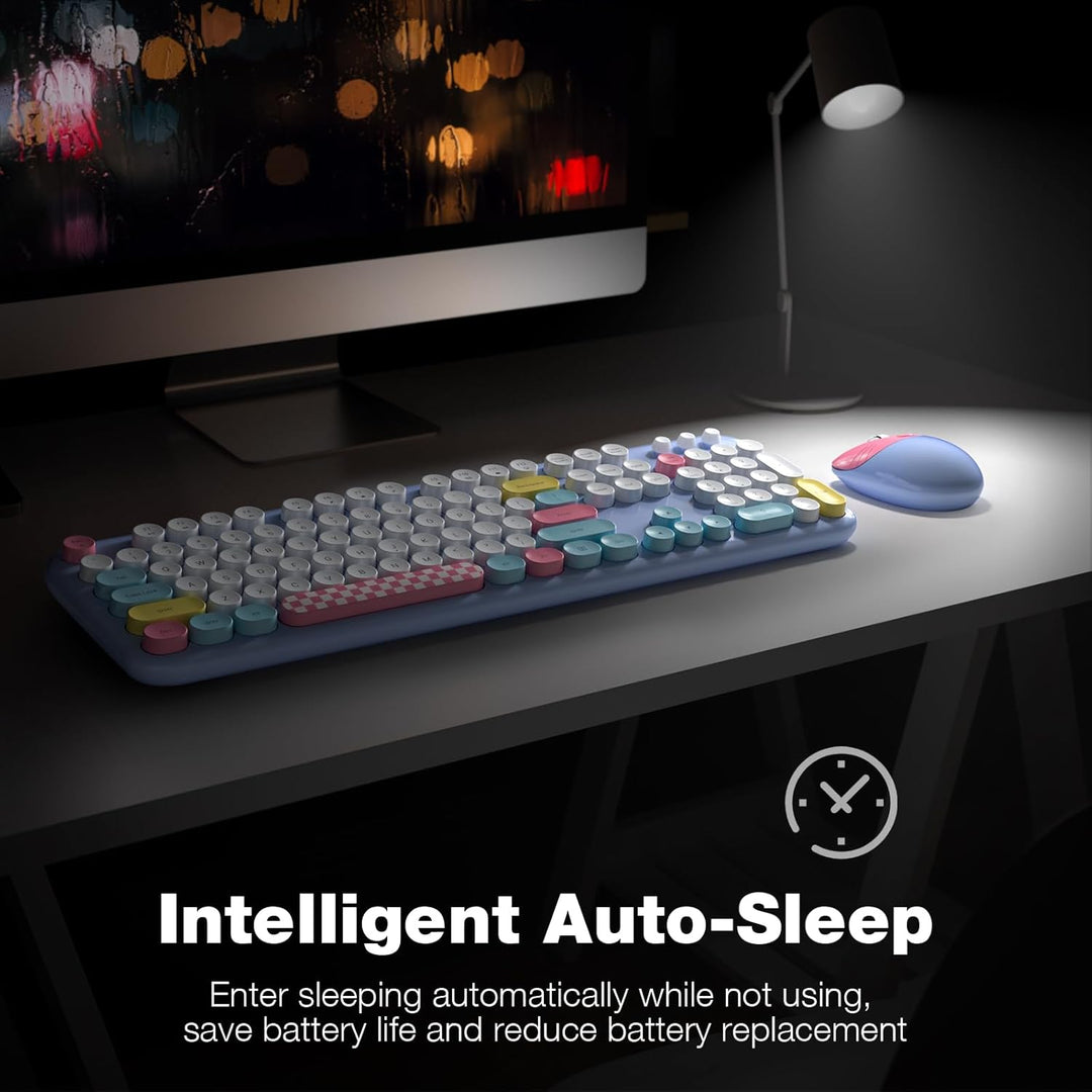 Dilter Combo de teclado y mouse inalámbricos, teclados de máquina d...