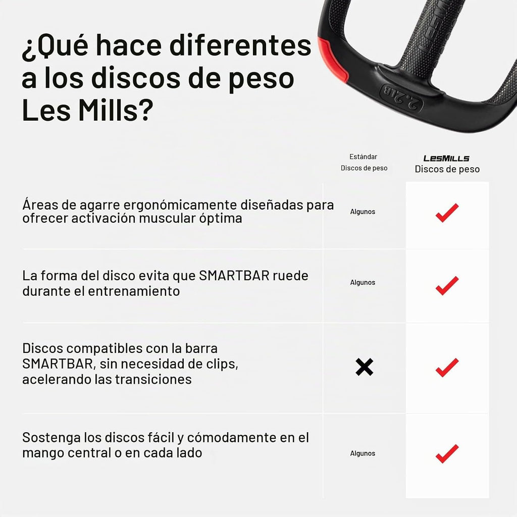 Les Mills™ SMARTBAR™ Y Set de Pesas y Placas de Ejercicio para Entrenamientos de Cuerpo Completo