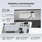 KEMOVE Teclado mecánico inalámbrico K94, QMK/VIA, pantalla LCD y perilla de