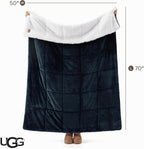 UGG Nita - Manta reversible de vellón de felpa, 50 x 70 pulgadas, color