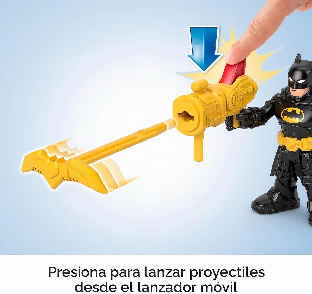 Fisher-Price Imaginext DC Super Amigos, Juego de Figuras de Batman Centro de Mando de Bate con Luces para Niños en Preescolar de 3+ Años