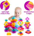 Juego de bloques de construcción STEM de 30 piezas, azul, púrpura