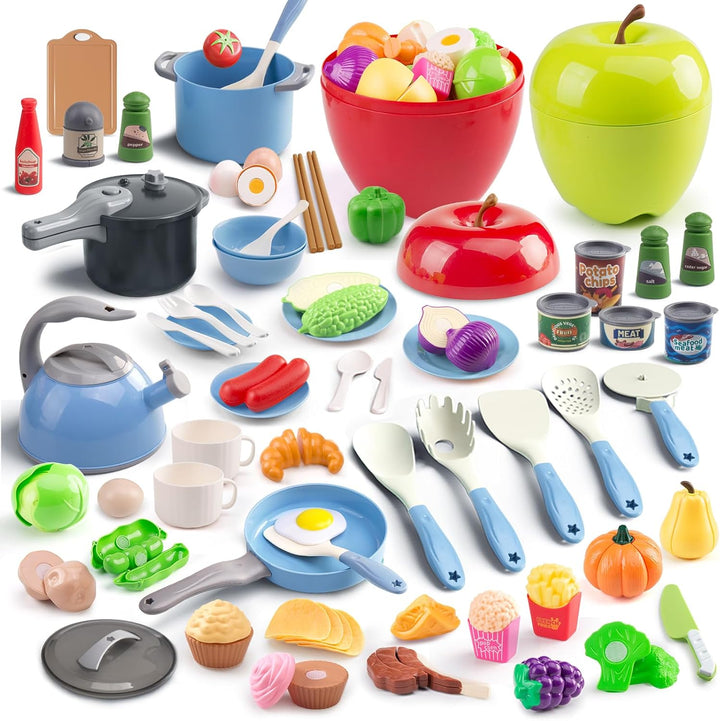 100 piezas de juego de cocina, ollas, sartenes, utensilios de cocin...