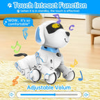 Dwi Dowellin Perro Robot para Niños de 8-12, Perros Robóticos Inteligentes con Control Remoto Mascota Cachorro Juguete Robótico, Juguetes Interactivos de Tocar Caminar y Hablar para Niños y Niñas