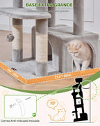 Taoqimiao Árbol para gatos de 79 pulgadas, torre grande alta para gatos
