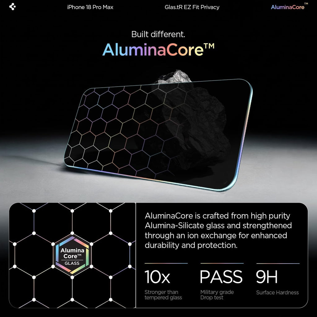 Spigen Filtro de privacidad Protector de pantalla de vidrio templado para