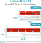 Vtopmart - Divisores de cajones cortos de 2.36 pulgadas de 12.8 a 22.3 pulgadas, expandibles, paquete de 8