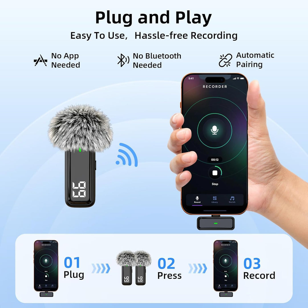 TXTUNE Micrófono de solapa inalámbrico para teléfono Android - Micr...